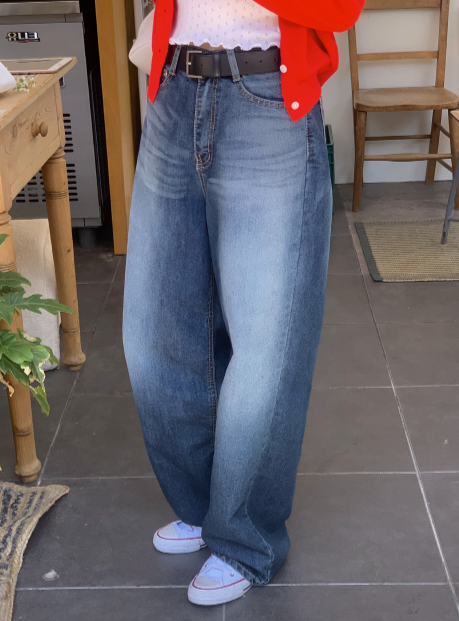 SHOPPERLAND(ショッパーランド)の「TY Deep Blue Washed Denim Wide Pants(Pants)」