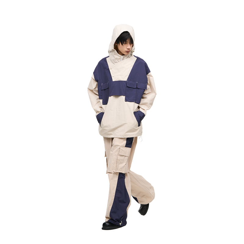RELABEL Stitched Contrasting Color Three-Dimensional Pocket Bartacking Waterproof Outdoor Windbreaker Jacket