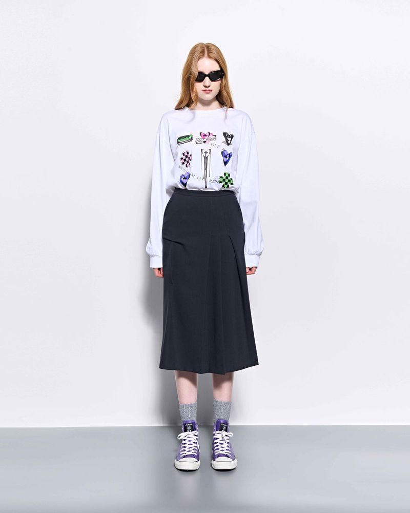 DOZI - Pinched Midi Skirt _ Charcoal