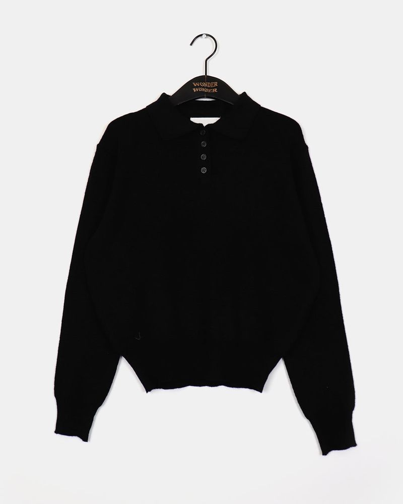 cdan collar button slim fit knitwear