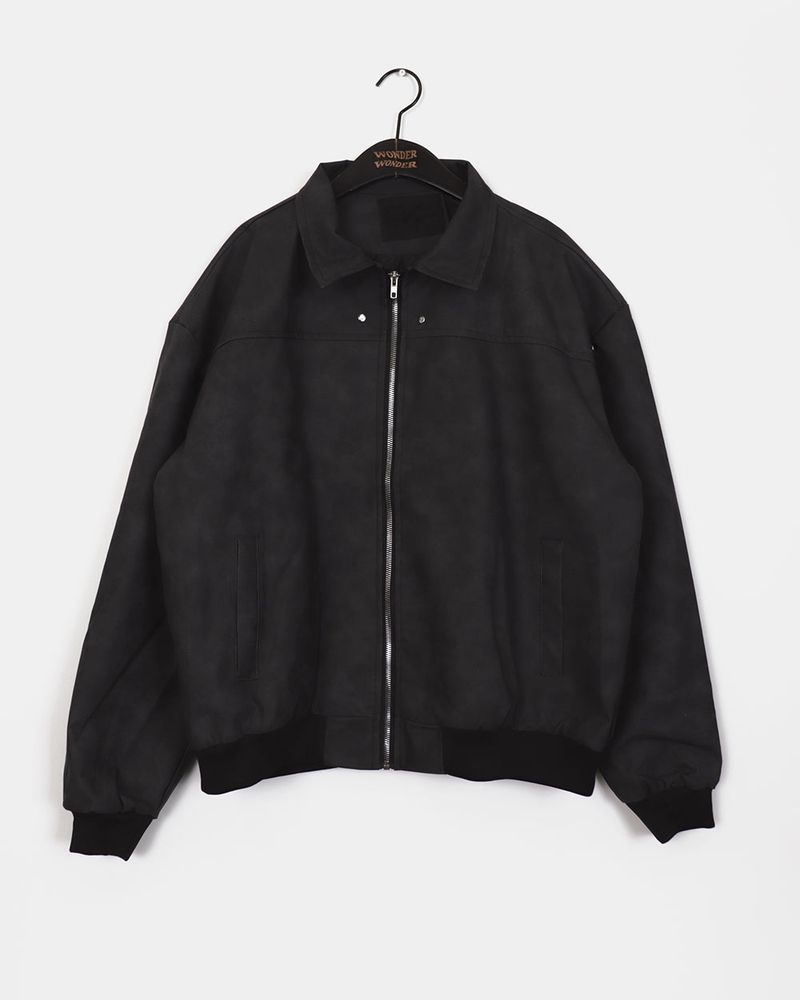 Kolmar Oversized-Fit Rivet-Washed Leather Jacket Jumper