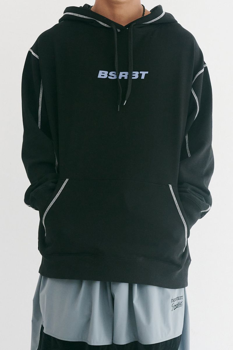 BSRABBIT(ビエスラビット)の「BSR2223FWPO066 BSRBT STITCH HOODIE BLACK(Tops)」