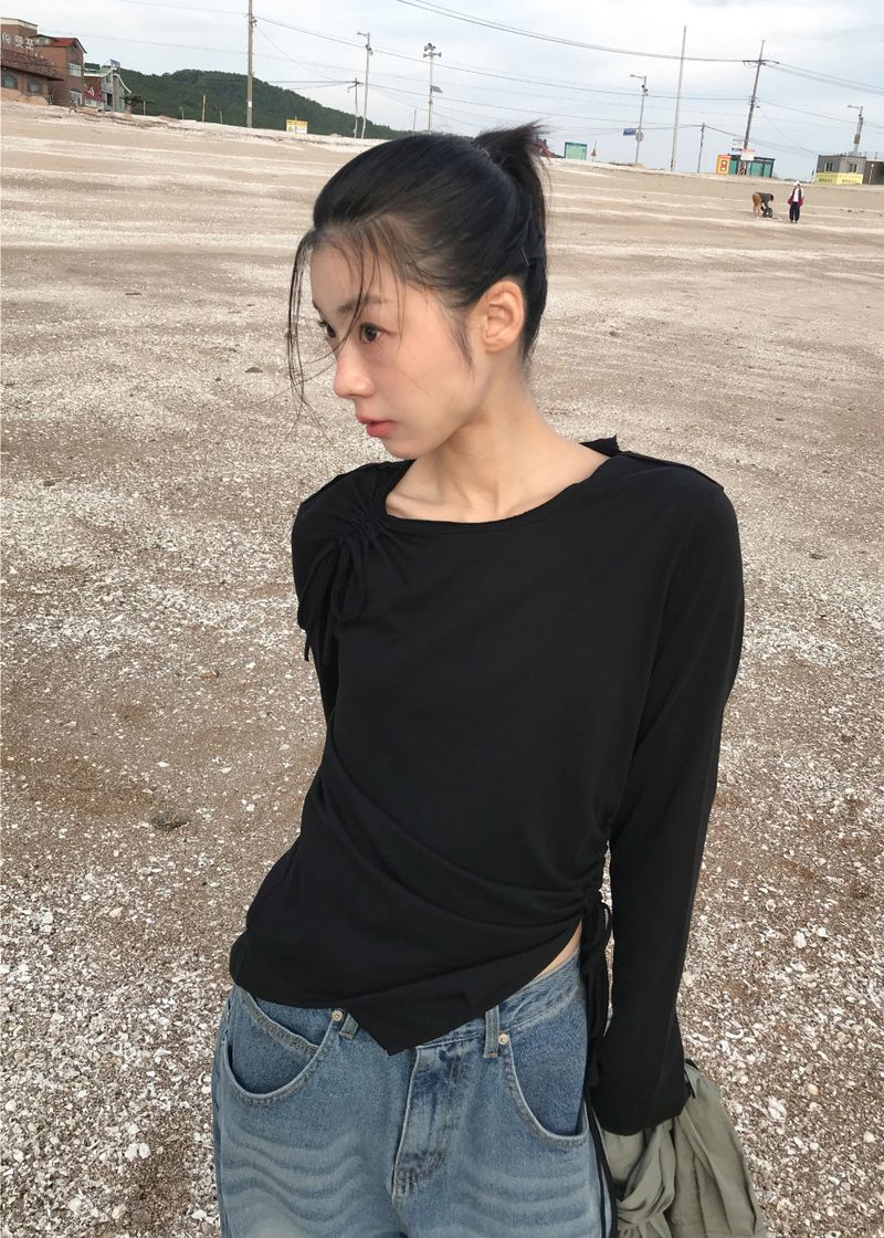  CUFFED WIDE DENIM PANTS