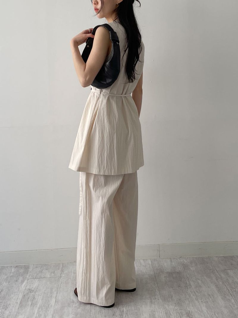 Raschel Nylon Wrap Wide Pants