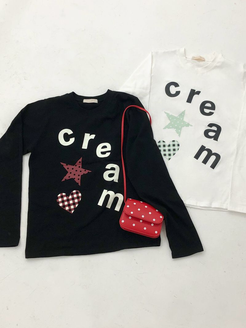 Cream Star Heart Long Sleeve