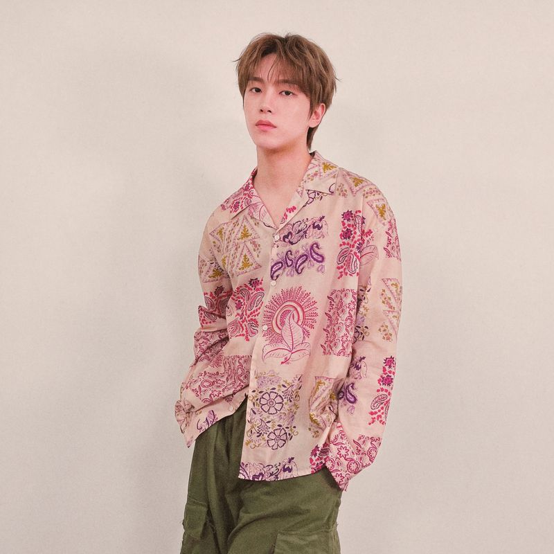 ethnic paisley open collar shirt_purple