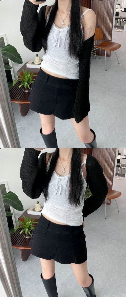 Lace shirring bustier (4 colors)