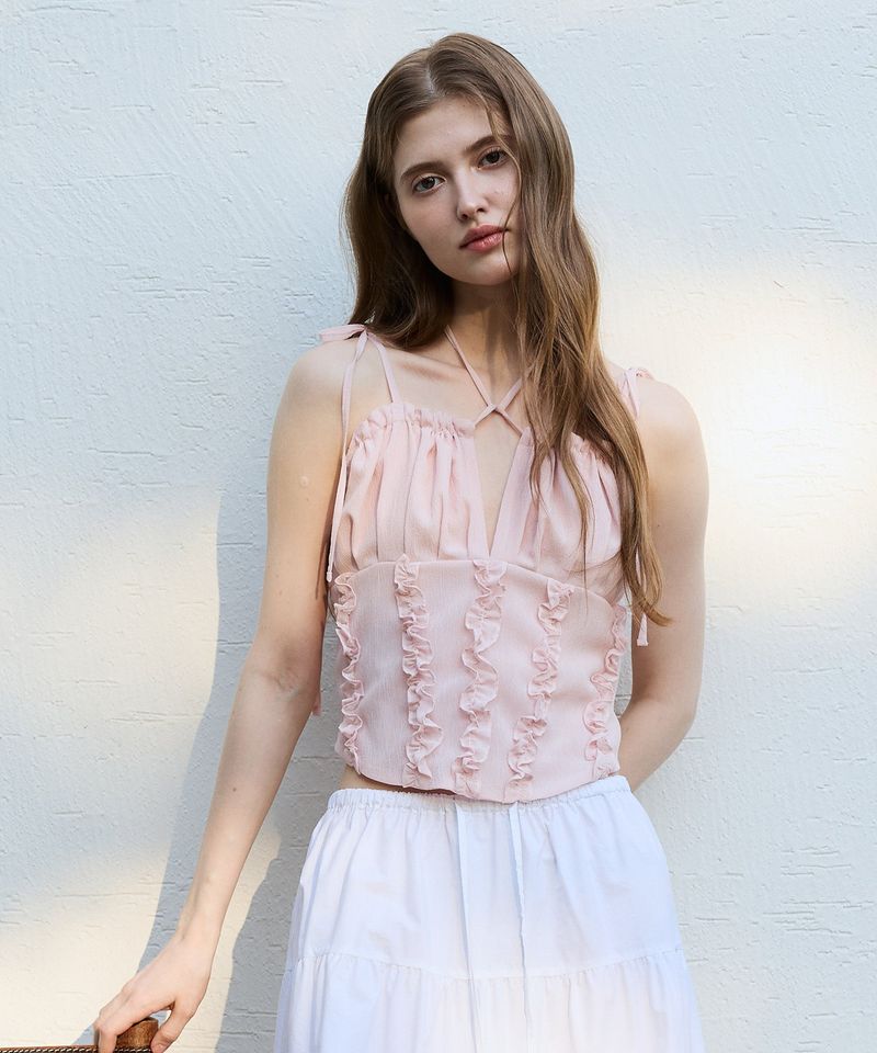 ARIKIM（アリキム）の「REVE CORSET SMOCKED TOP / PINK（Tops）」