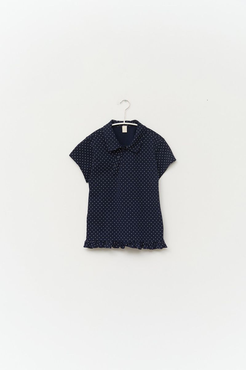 (W) Union Dot Collar Top