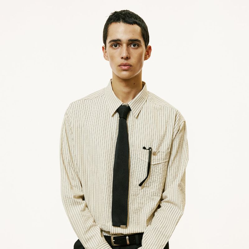 signature square tip knit tie black