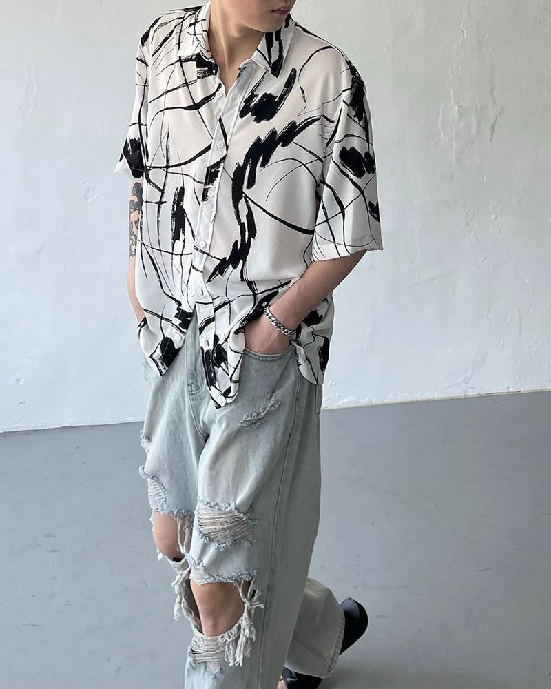 OWN Drawing Pattern Shirt (2 colors)