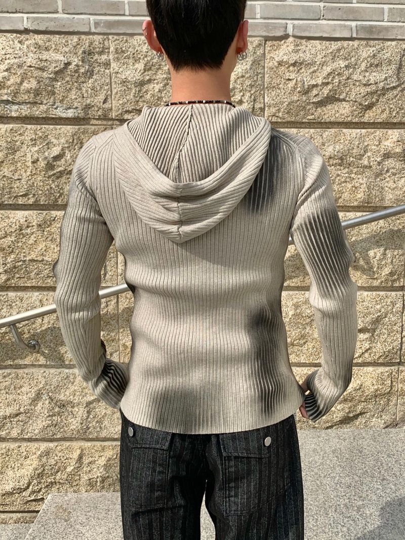 Kennen Spray Hooded Knit Zip-Up 2C