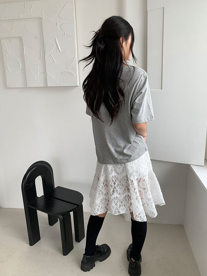 AIR U-NECK LOOSE TEE (5C)