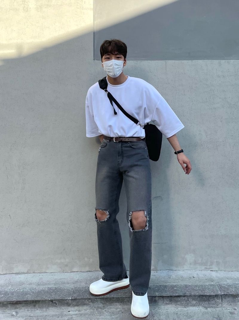 EASY DETROYED DENIM PANTS(2COLOR)