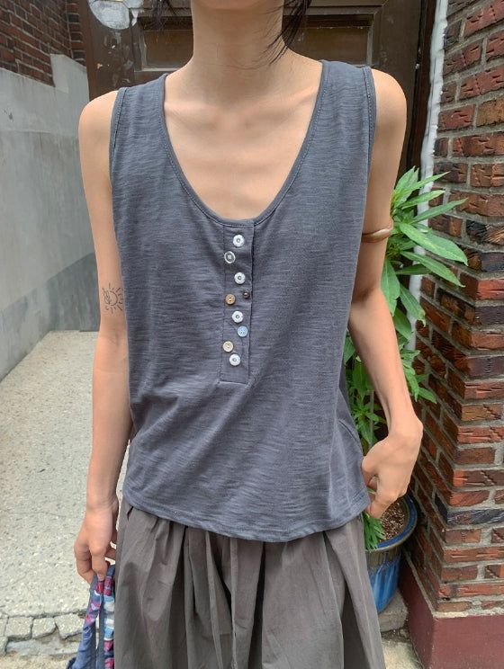 BAON（バオン）の「Libe Vintage Button Layered Sleeveless（Tops）」