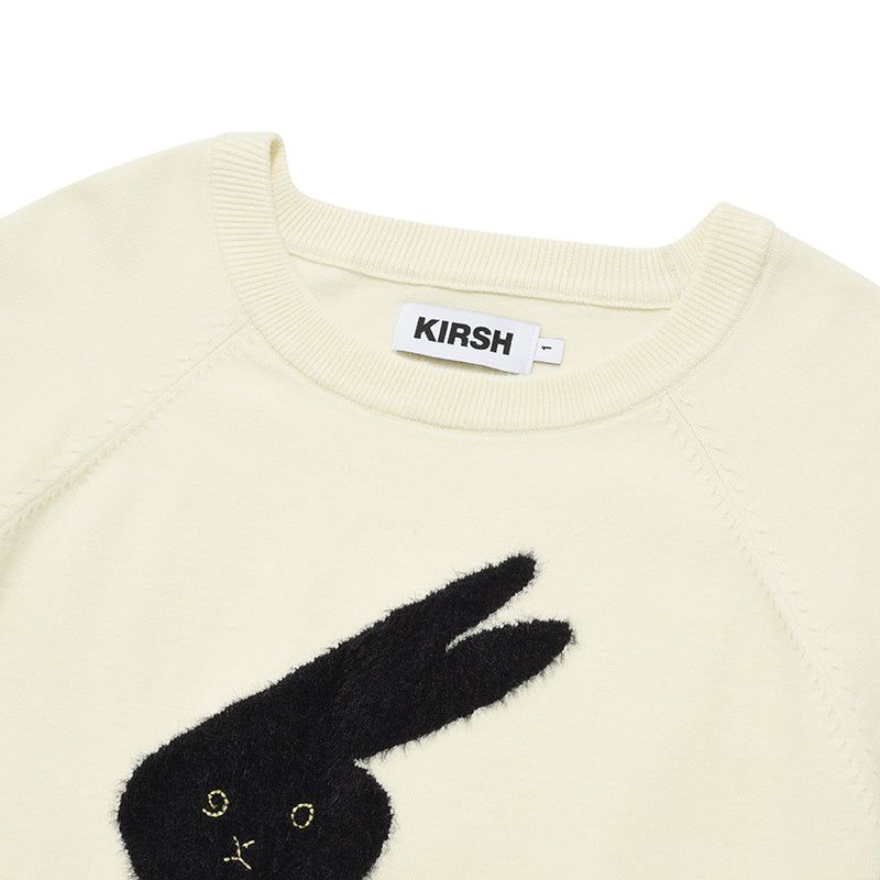 WITTY BUNNY FACE POINT KNIT [IVORY]