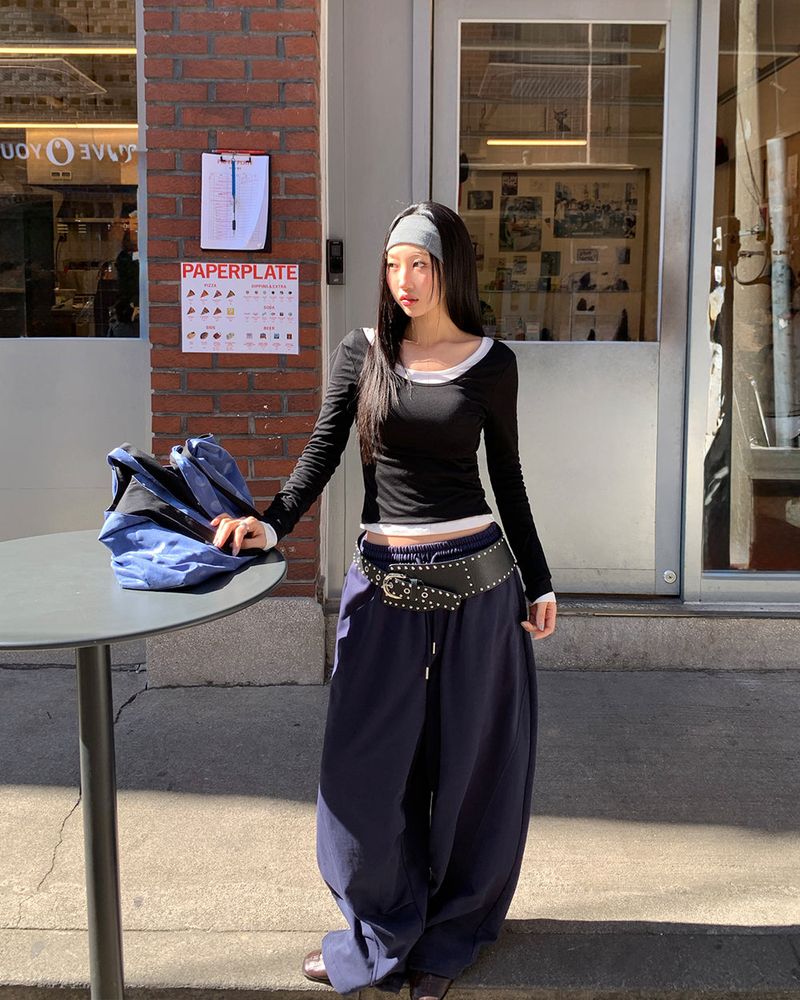 [ORIGINAL] Fib Pintuck Wide Training Two-Way Pants