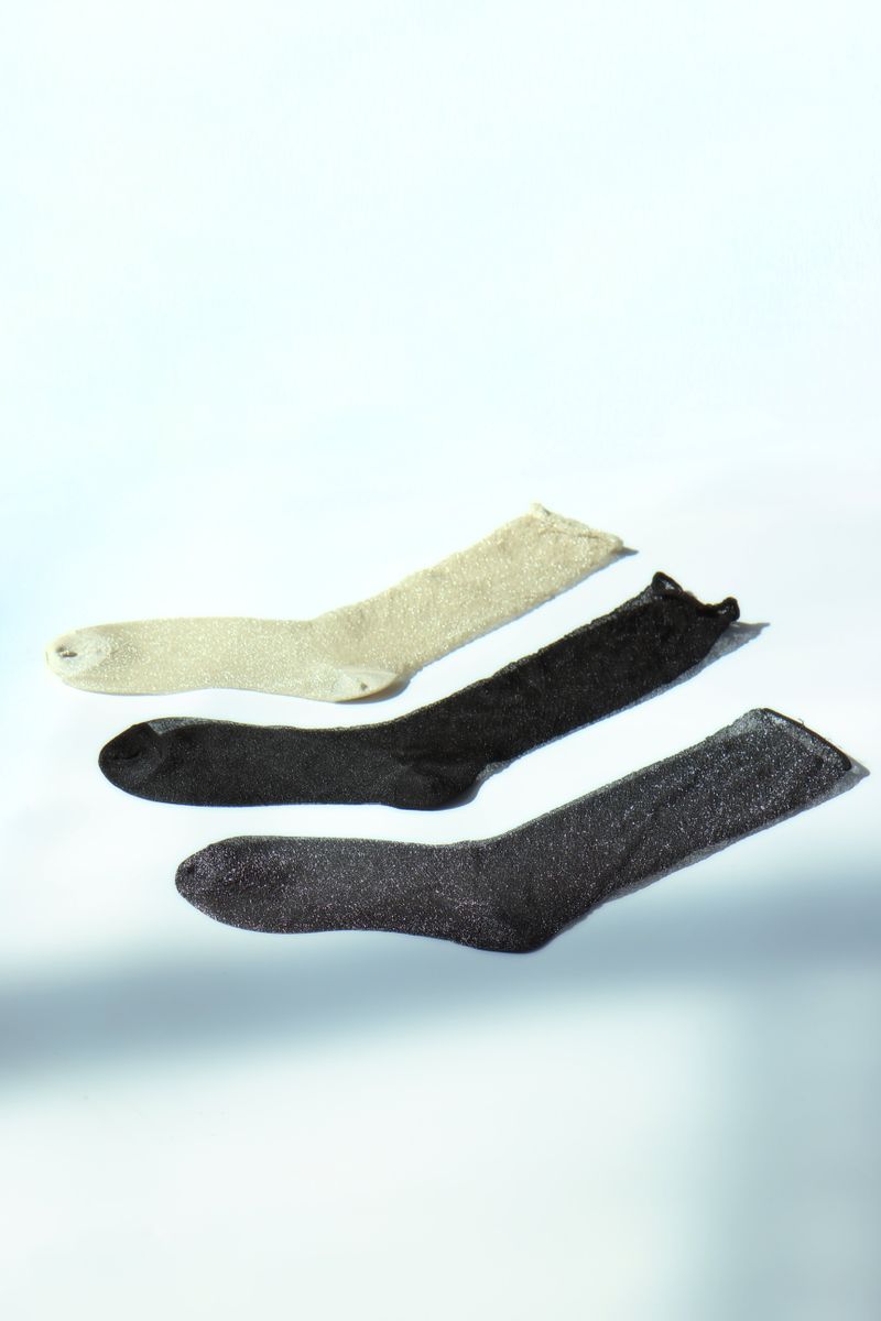 glitter sheer socks set