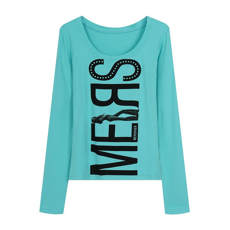 Meryl Lettering Slim Long Sleeve Top