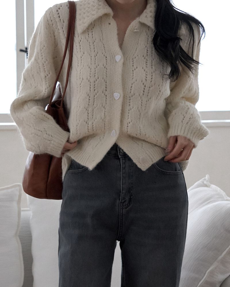 Rocas collar knit cardigan