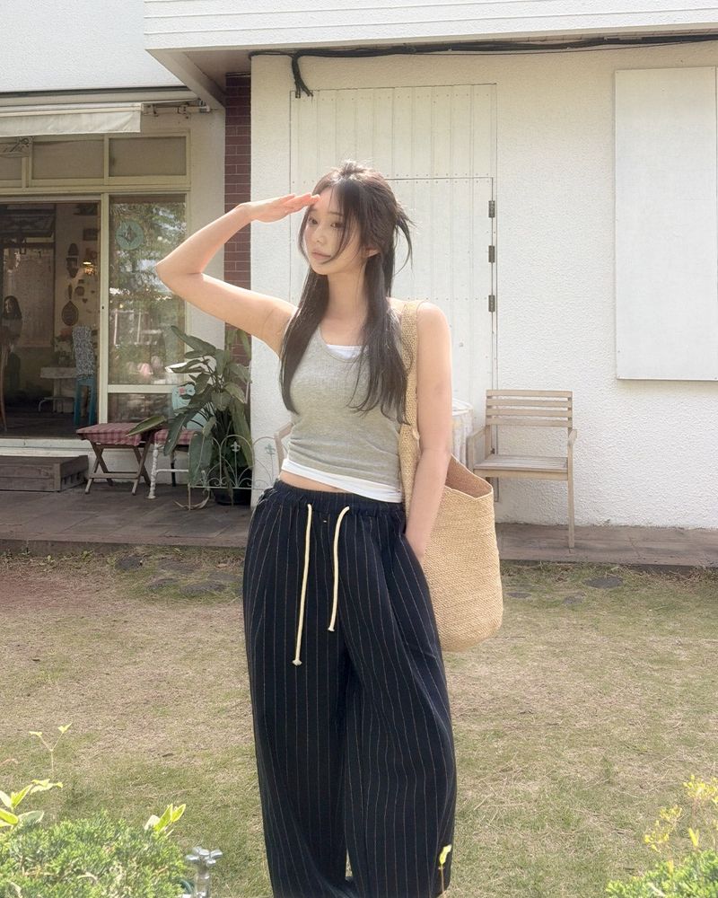 Heppin stripe banding pants