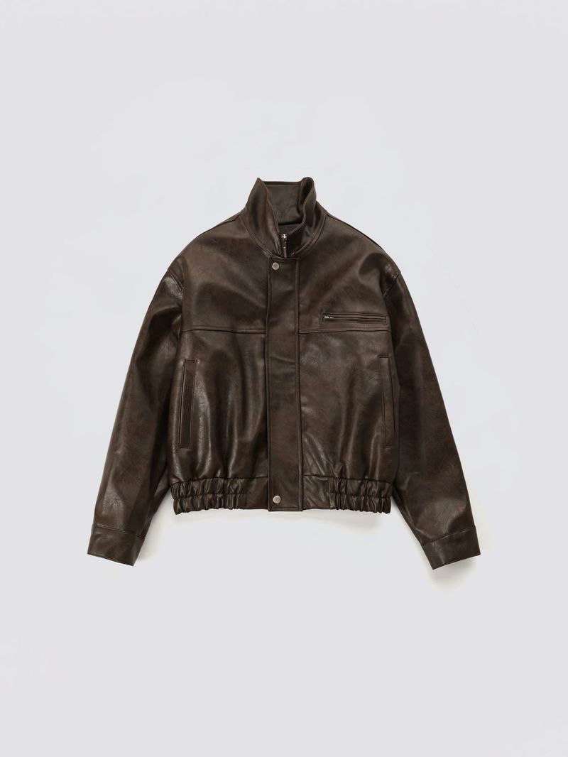 HOPESMORE(ホープスモア)の「High-neck Leather Jacket_Brown(Jackets/Outerwear)」