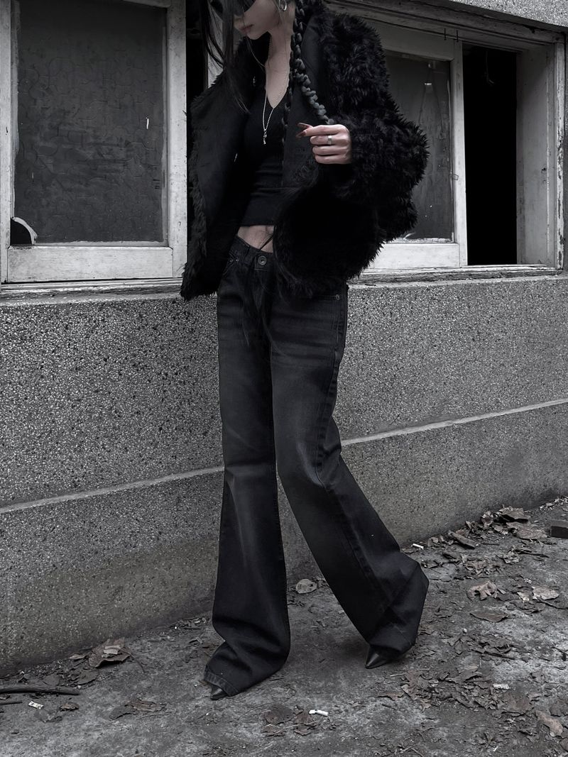 noir chic teddy fur jacket