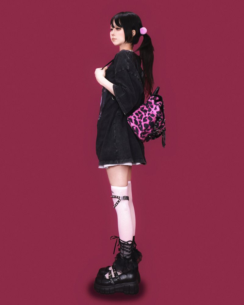 pinky leopard gyaru-! backpack