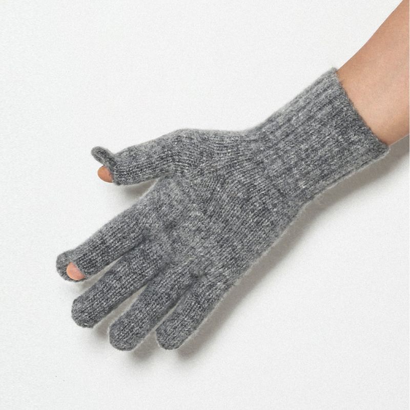 Cashmere Blend Touch Gloves_Grey