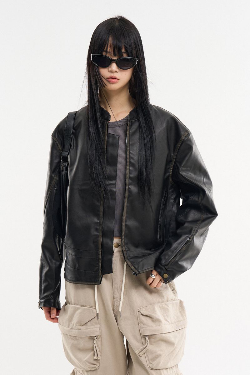 Raucohouse(ラウコハウス)の「Bangor vintage washed leather jacket(Jackets/Outerwear)」