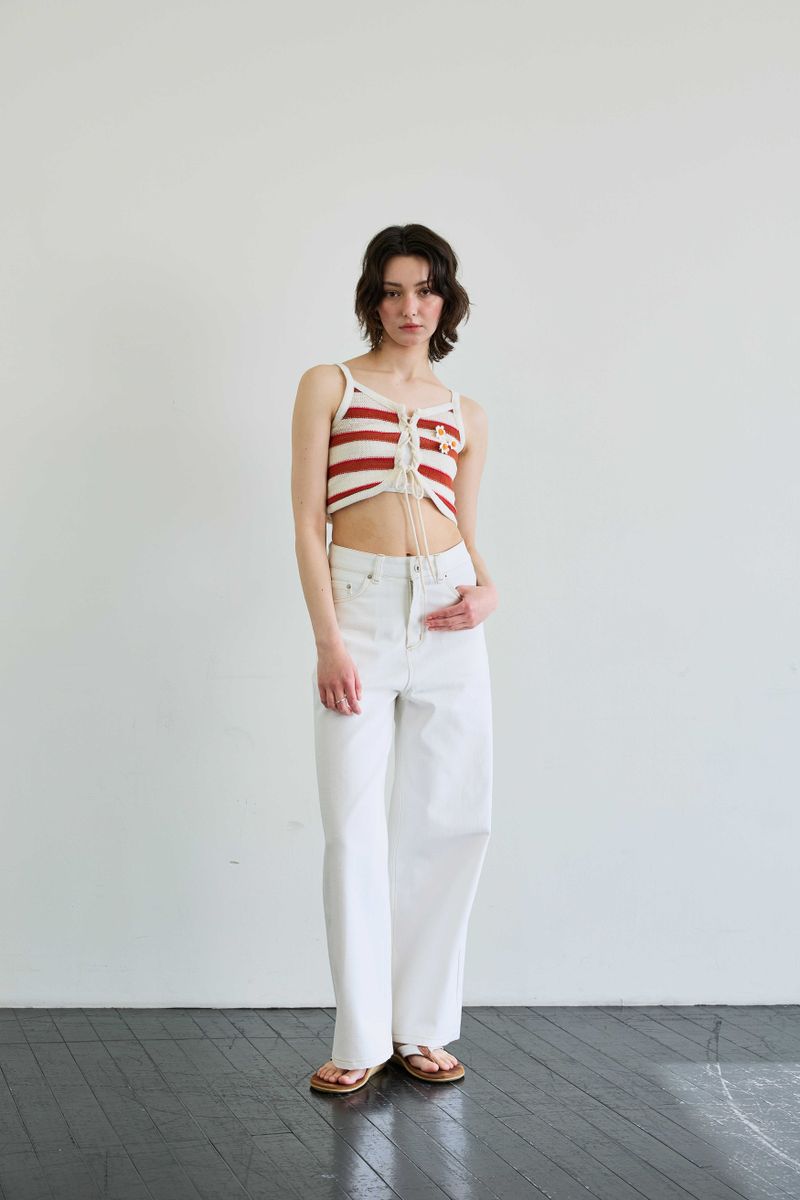 MIMI STRIPE SLEEVELESS / RED