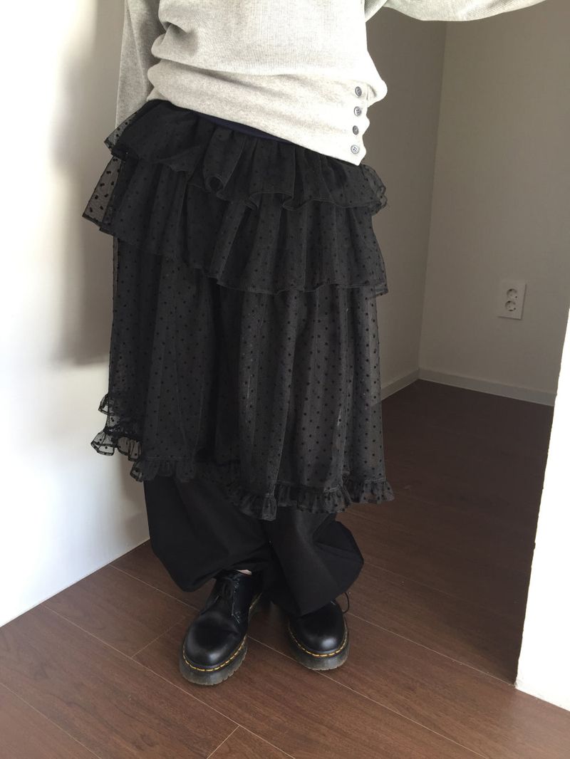 Glass Dot Layer Skirt (3color)