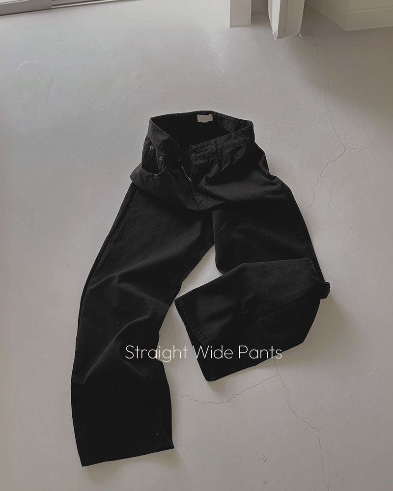 Tail wide cotton pants