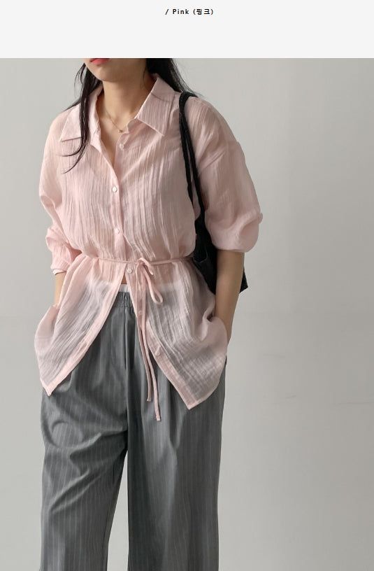 INCHANT ME(インチャントミー)の「Wrinkle See-through Oversized Shirt(Tops)」