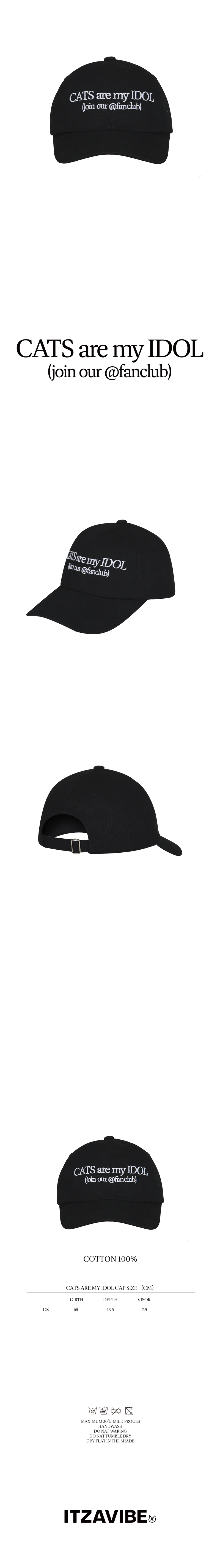 CATS ARE MY IDOL CAP_BLACK