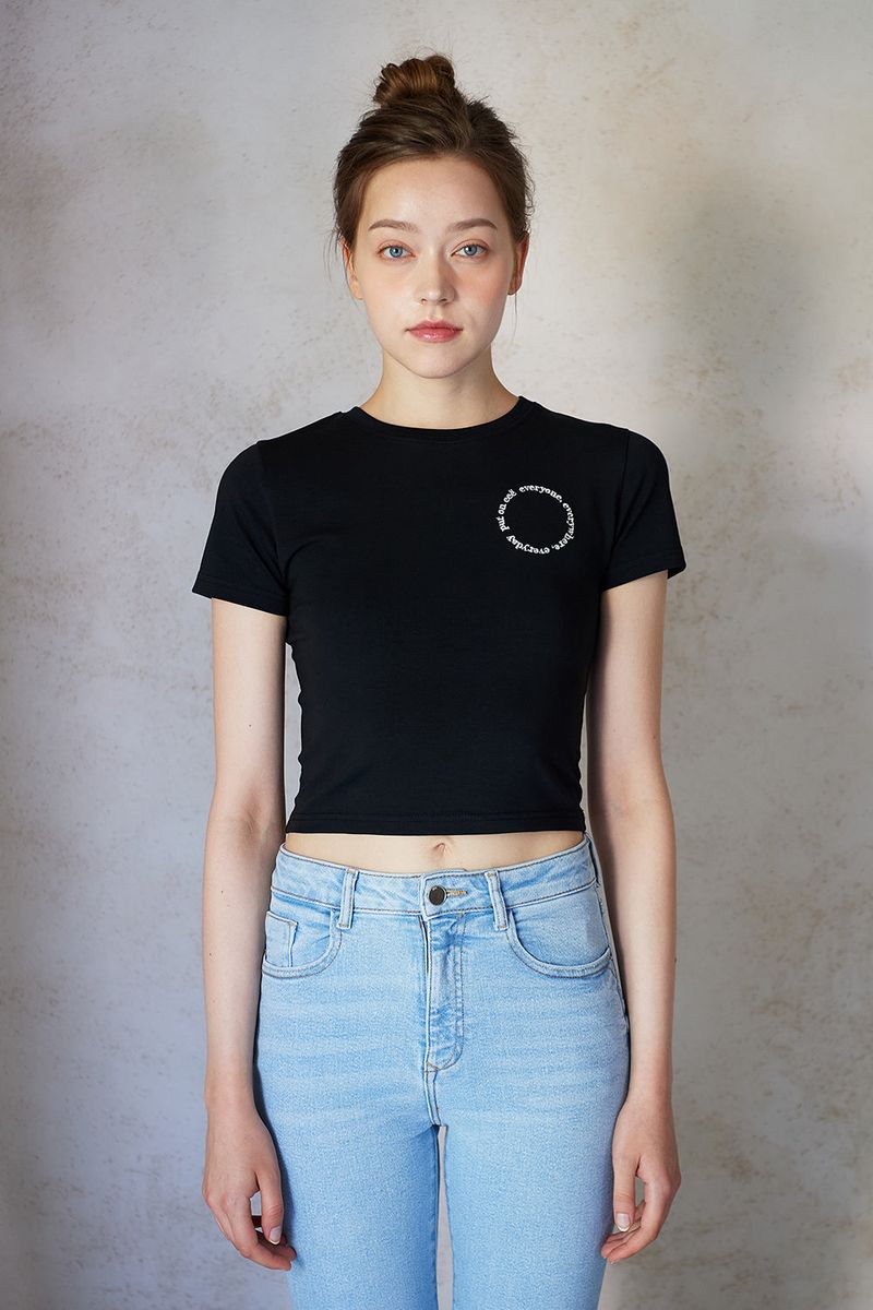 ROUND LOGO CROP T-SHIRTS_2COLORS