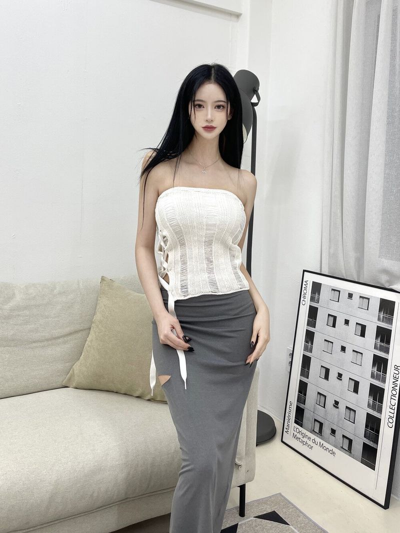 772. Strap slit maxy long sk (2color)