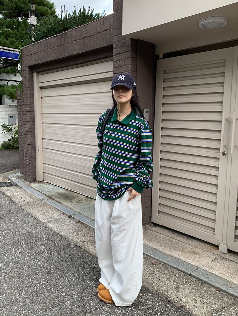 SLAB PINTUCK WIDE JEANS (3C)