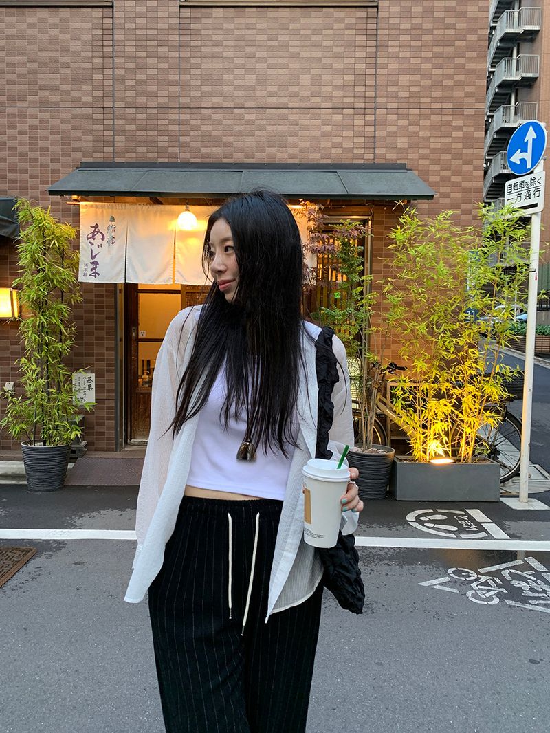 TRENDY APPAREL（トレンディー アパレル）の「[MADE] Lelun Summer See-Through Stripe Shirt（Tops）」