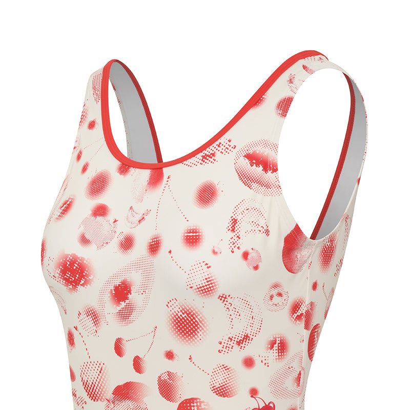CHERRY PATTERN ONE PIECE SWIMSUIT [RED]