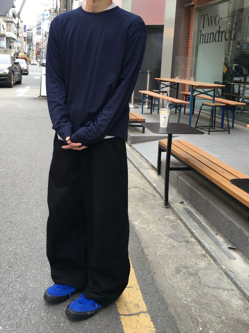 Numbering 92 Embroidered Cotton Wide Pants 3C