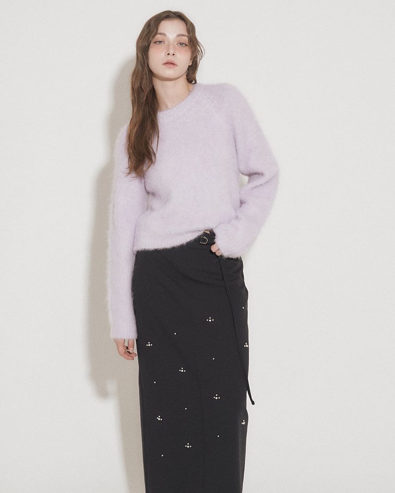 STUDS MAXI SKIRT [NAVY]