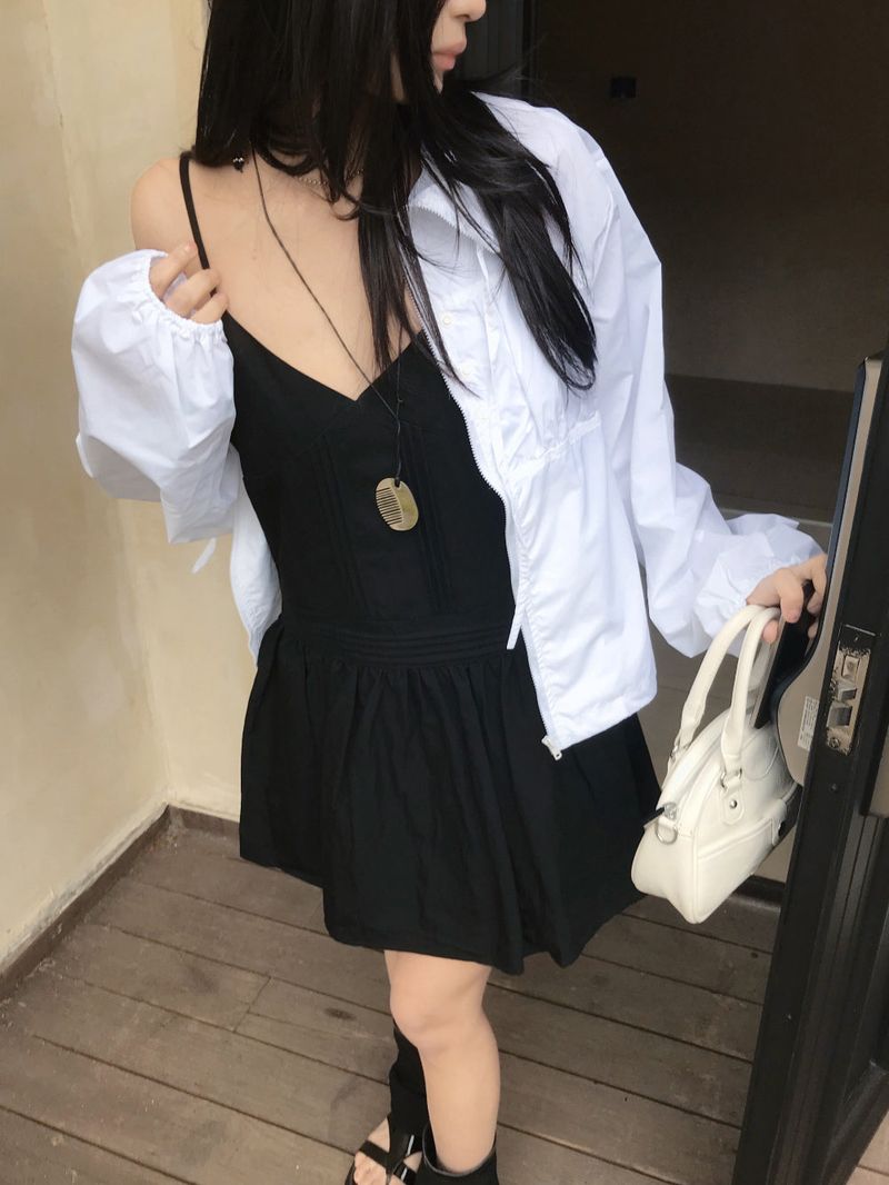 Roen Pintuck Layered Slip Mini Dress