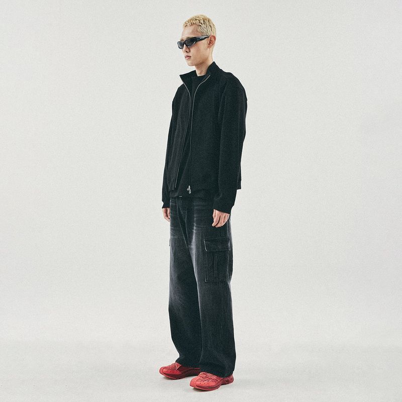 Fickle 2-WAY full zip-up / Black