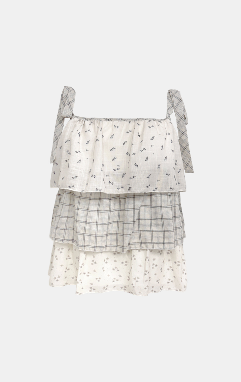Floral Check Sleeveless Top