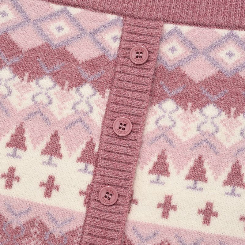 FAIR ISLE KNIT MINI SKIRT [SALMON]