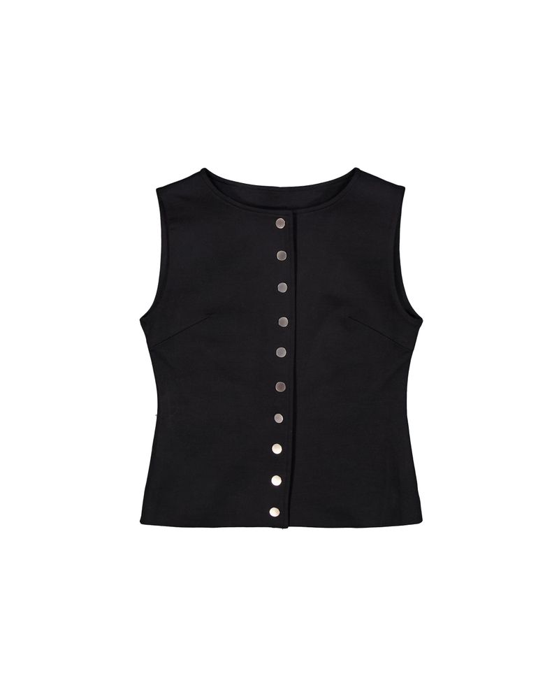 Button vest [Black]