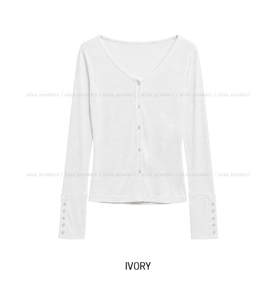 Luca V-neck Button Tencel Cardigan