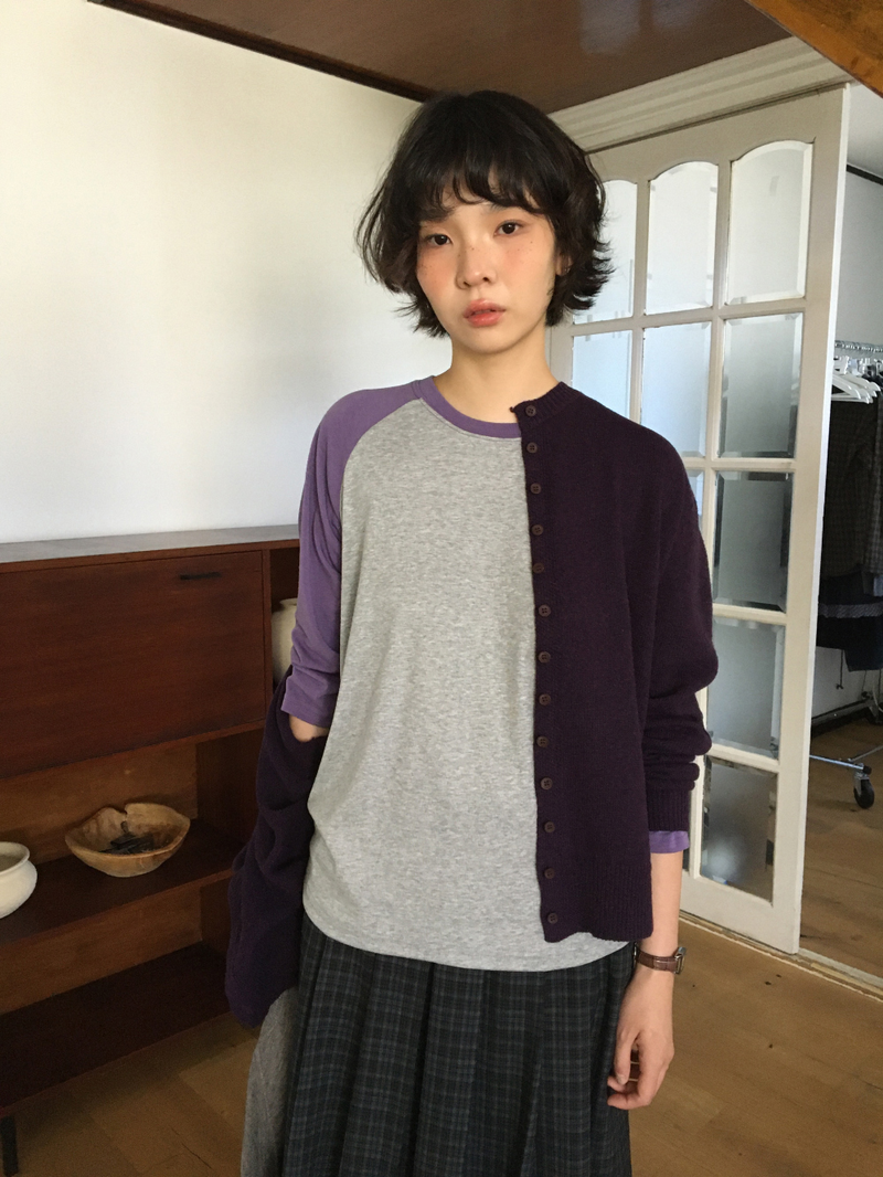 Dual-button round cardigan (3color)