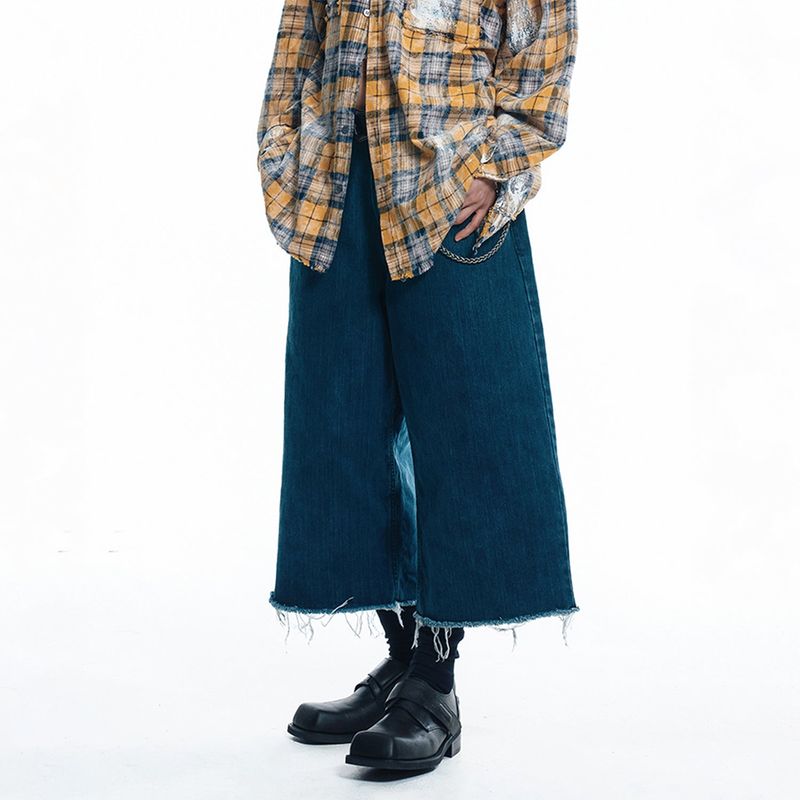 EASY NO EASY（イージーノーイージー）の「Cut-off Capri Denim Pants - DEEP BLUE（Pants）」